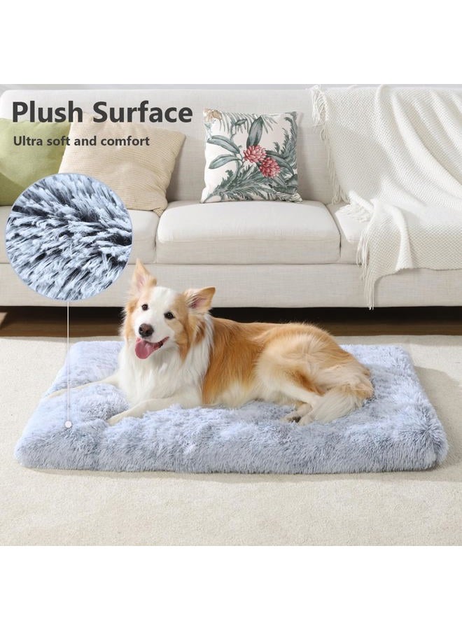 Vonabem Large Dog Bed Crate Pad 36 inch, Washable Pet Beds Medium Small Sized Dogs, Deluxe Plush Anti-Slip Puppy Mats for Sleeping, Soft Kennel Pads 35 * 23 inch Grey - Image 2